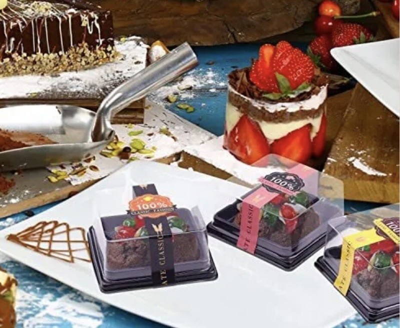 50 Pcs 3.5 Inch Mini Cake Box, Clear Plastic Mini Cupcake Box Muffins Box gallery