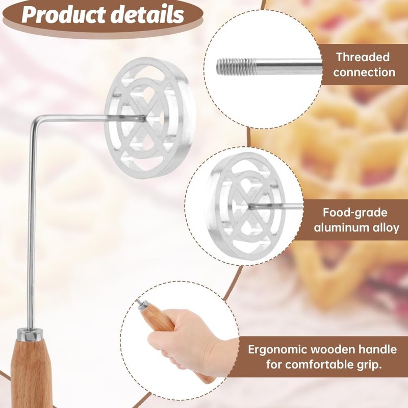 3Pcs Rosette Iron Set,Bunuelos Mold with Handle,Aluminum Alloy Bunuelos Cooki... gallery
