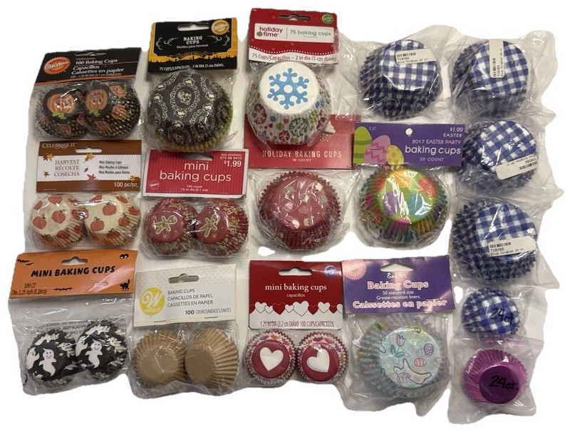 New Cupcake paper Liners Multi-Holiday and color . 900+ cups in all
