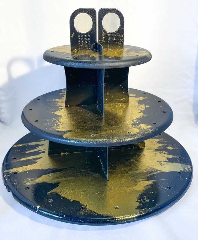 Hand Painted 3-Tier Cake Pop & Cupcake Stand, Round Plastic 12in Diameter