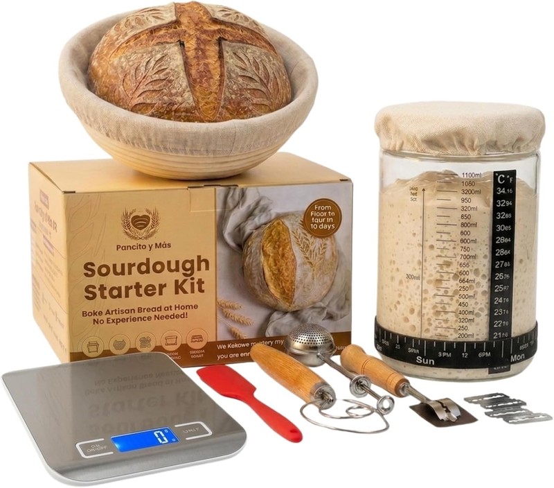 Sourdough Starter Kit with Digital Scale & 37oz Jar – 12-Piece plete