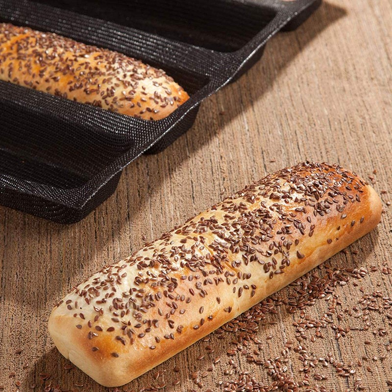 Silicone Hot Dog Bun Mold Mini Silicone Baguette Mould Non-Stick Baking Form Min gallery