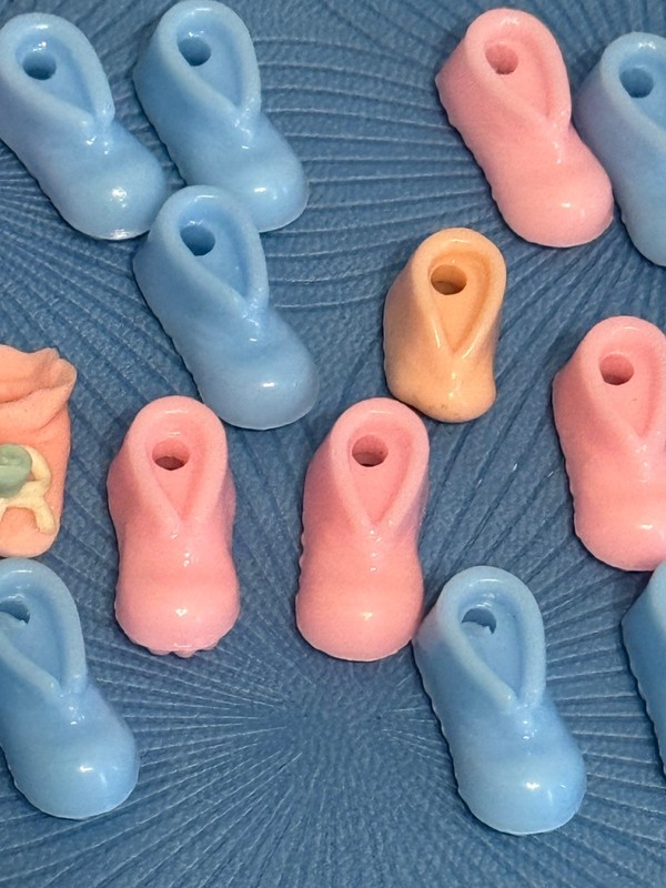 Set of 23 Vintage Baby Shower Cake Toppers Plastic Booties Favors NOS gallery