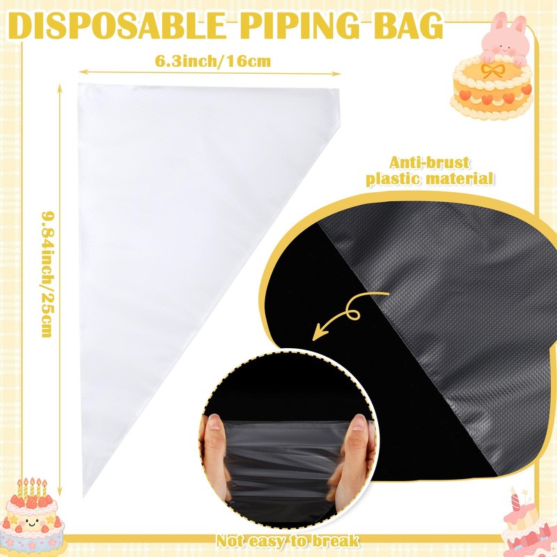 1000 Pcs Disposable Piping Bags 10 Inch Thick Tipless Pastry Bags Bulk Non Sl... gallery