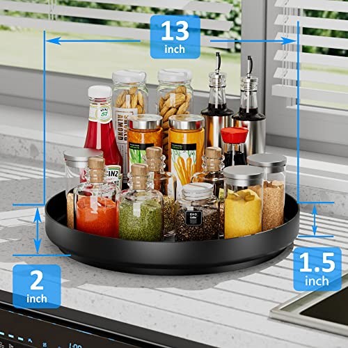 Lazy Susan Turntable Organizer - 13 inch Rotating Spice Rack 13inch Black gallery