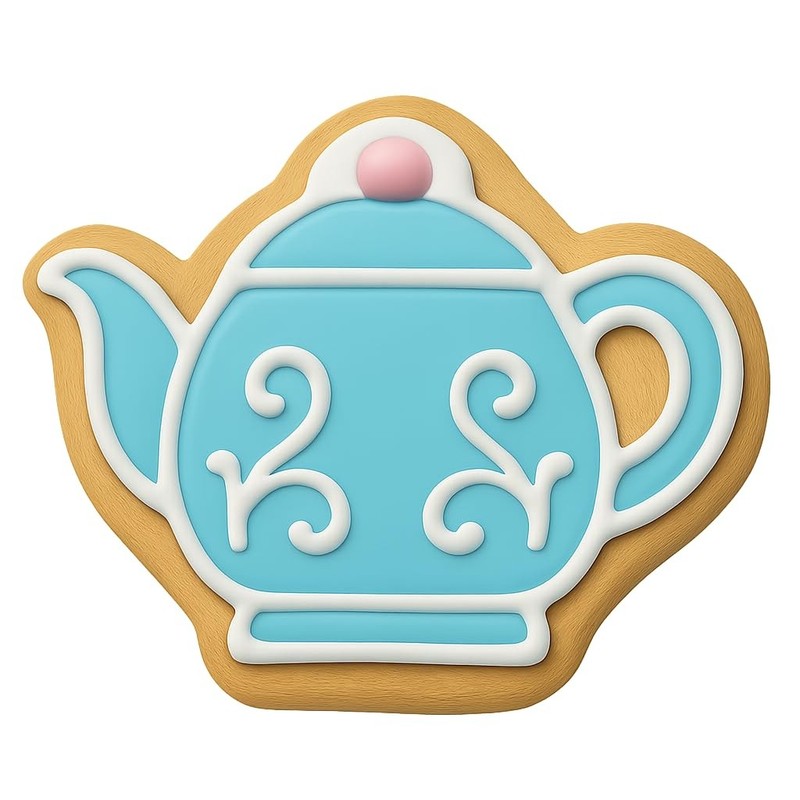 Modern Teapot Cookie Cutter & Stamp, Fondant & Clay - 4x3 gallery