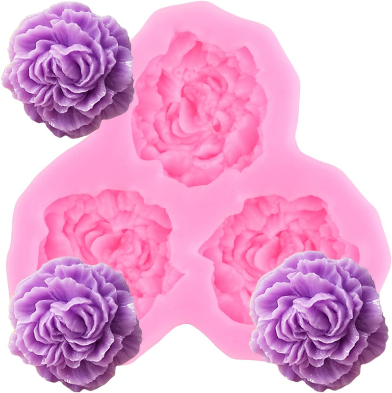 Peony Flower Fondant Molds Rose Flower Silicone Mold for Cake Decorating Cupcake