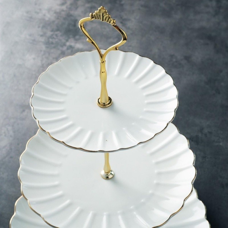 3 Tier Pumpkin Shaped Serving Stand Ceramic Dessert Display Rack For Tea Party gallery
