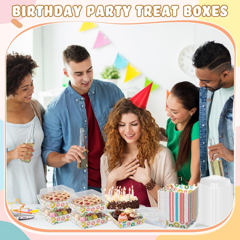 50 Pack Charcuterie Boxes with Clear Lids, Disposable Bakery Treat Boxes for Coo gallery