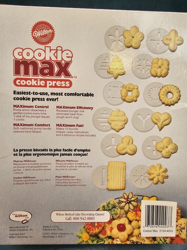 WILTON | VINTAGE Cookie Max Cookie Press | Cushion Grip 12 Disc Design | NIB gallery