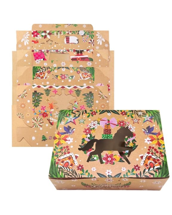 Christmas Wreath Cookie Boxes Window 6x8x2.7 Inch Bakery Pastry 48 Packs gallery