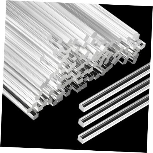 100 Pieces Acrylic Dowel Rods 6″ Cake Topper Sticks Flat Clear Sticks Acrylic