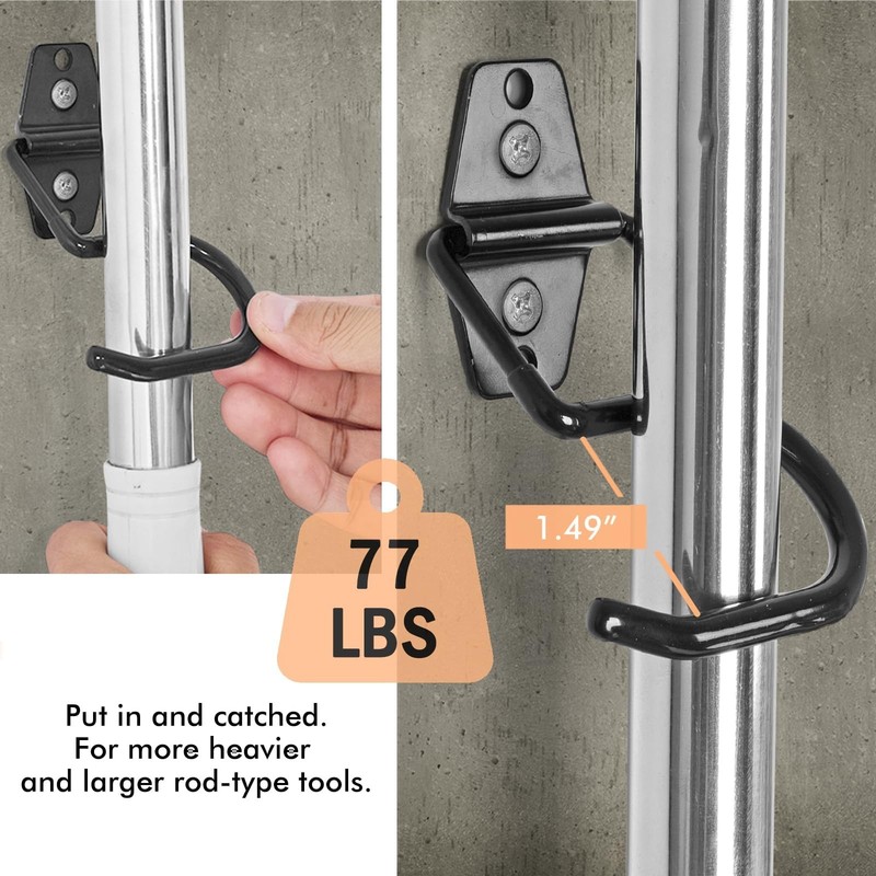 LIGHT DUST Broom Holder Wall Mount - 6 Pack Tool Hangers Garage Wall Hanging ... gallery
