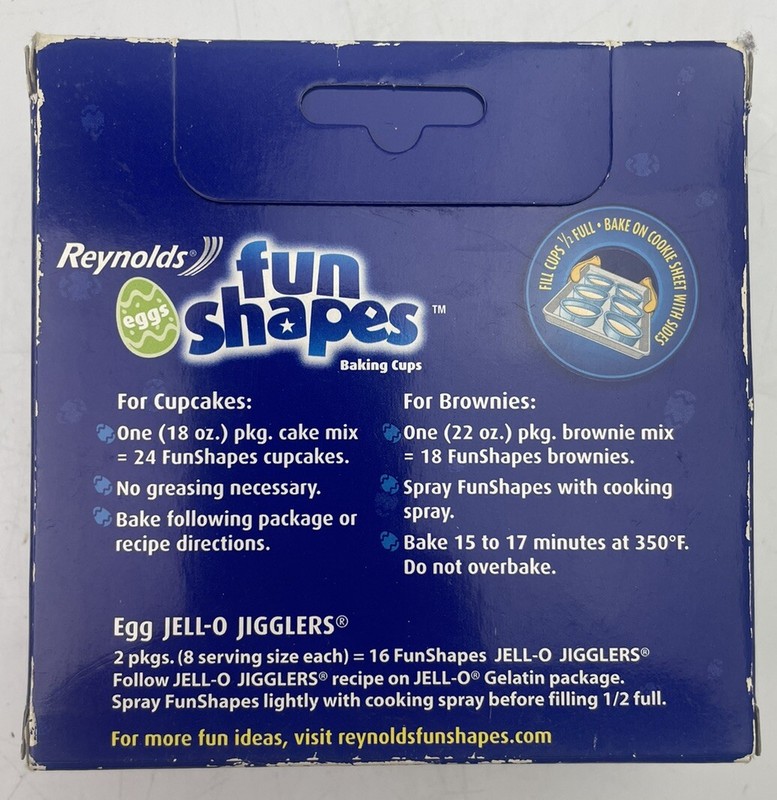 2006 Reynolds Fun Shapes EGGS 3.5floz Easter Foil Baking Cups NEW BOX of 24 gallery