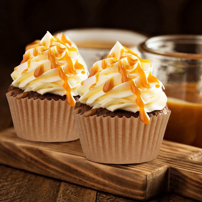 500 Count Mini Cupcake Liners Natural Muffin Liners Greaseproof Natural gallery