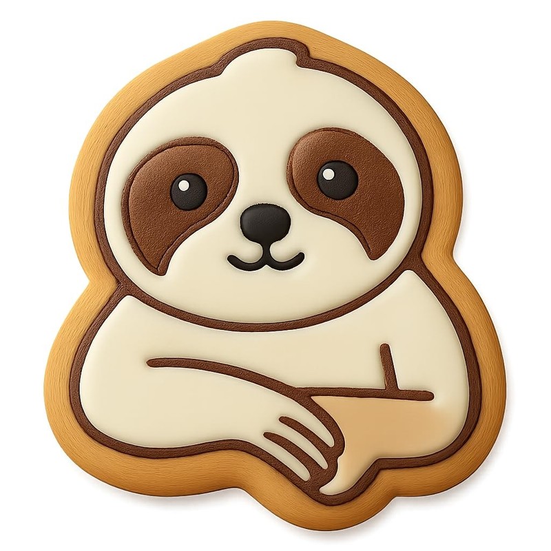 Curious Sloth Cookie Cutter & Stamp – 4×3.8 Fun Kitchen Baking