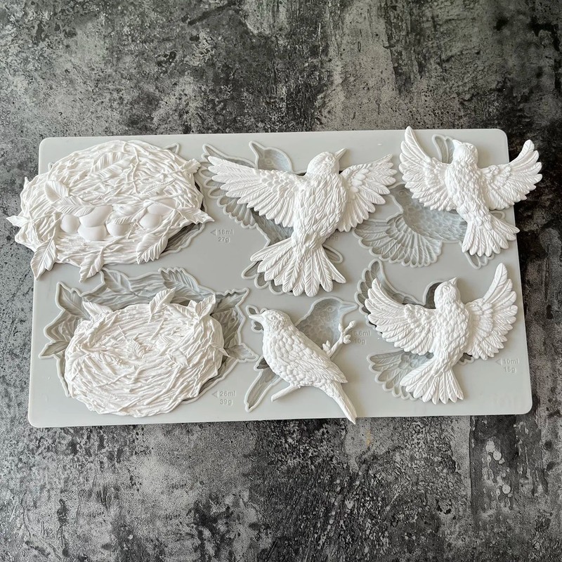 Bird Nest with Eggs Silicone Mold Flower Pattern Fondant Sugarcraft Mould gallery