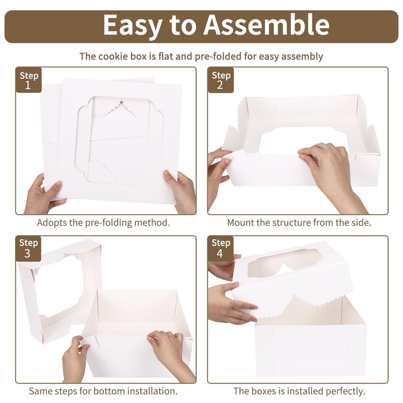 24pcs Cake Boxes 12x12x6 Inch Square Bakery Boxes with Window Cajas Pasteles ... gallery