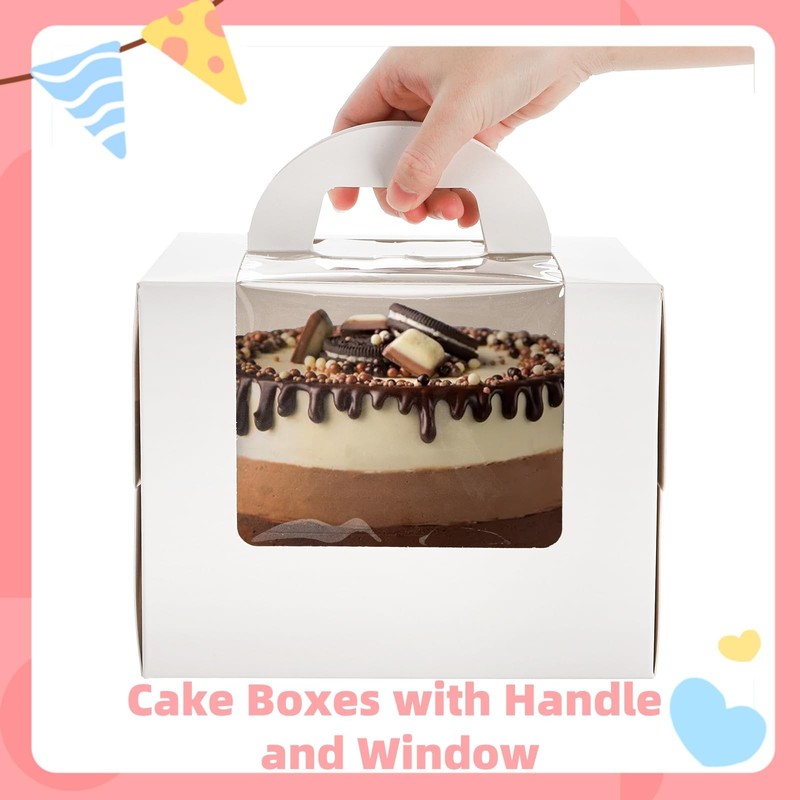 40 Pack Cake Boxes with Boards (20 Boxes + 20 Boards), 8 x 8 x 5.5 Inch Baker... gallery