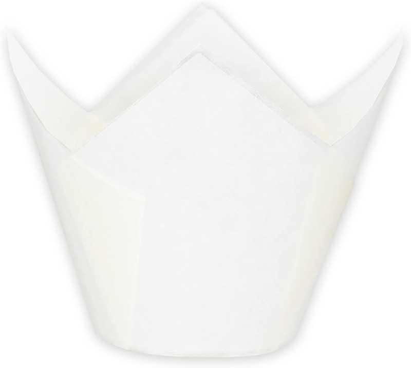 Jumbo Extra Large size White Tulip Baking Cups 130 pcs paper baking cupcake