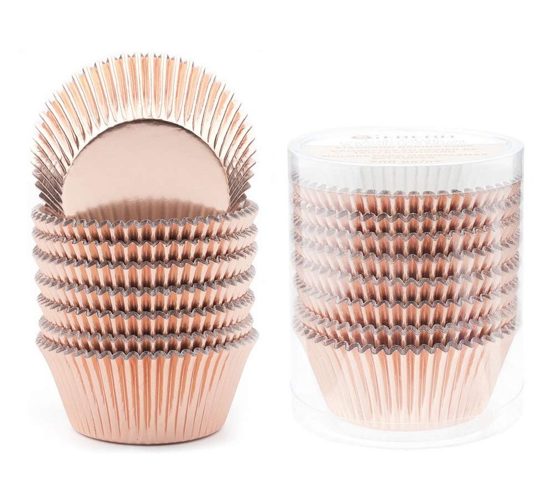 Rose Gold Metallic Foil Cupcake Liners Standard Baking Muffin Cups 200 Count gallery