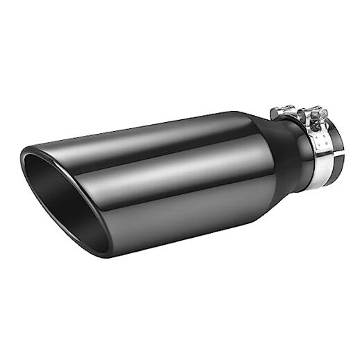 Black Chrome Exhaust Tips 2.5″ Inlet, 2.5″ 2.5″ inlet -4″ outlet, 12″ long