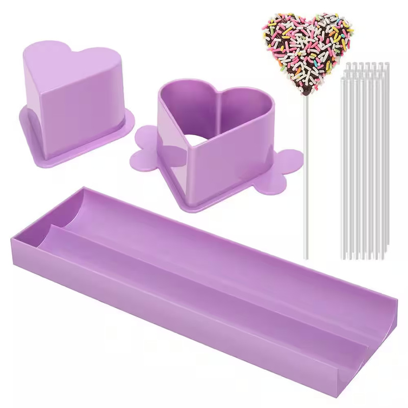 9 In. Cake Pop Mold Set for Parties, Wedding and Home Desserts Making, Purple (1
