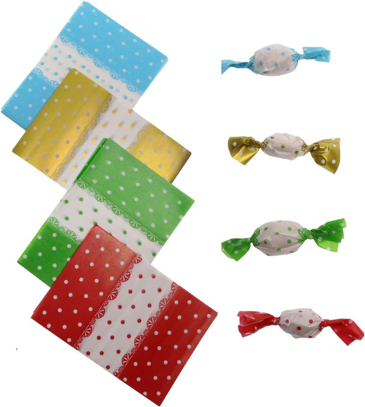 400 Pcs Candy Wrappers Twisting Wax Paper Sweets Chocolate Dot Baking Paper gallery