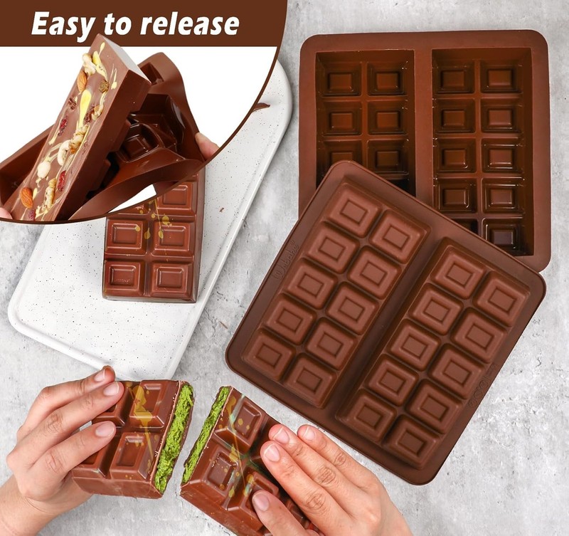 2-Cavity Large Chocolate Bar Mold - Pack of 2 gallery