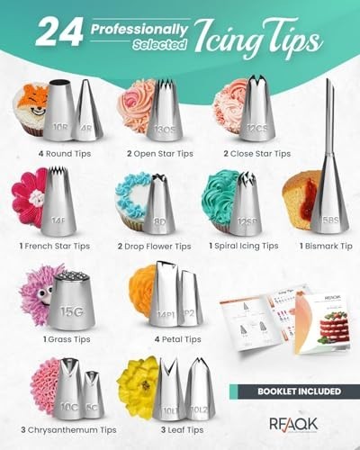 90PC Cake Decorating Kit - Leveler, Turntable, 24 Icing Tips, Piping Bags & More gallery