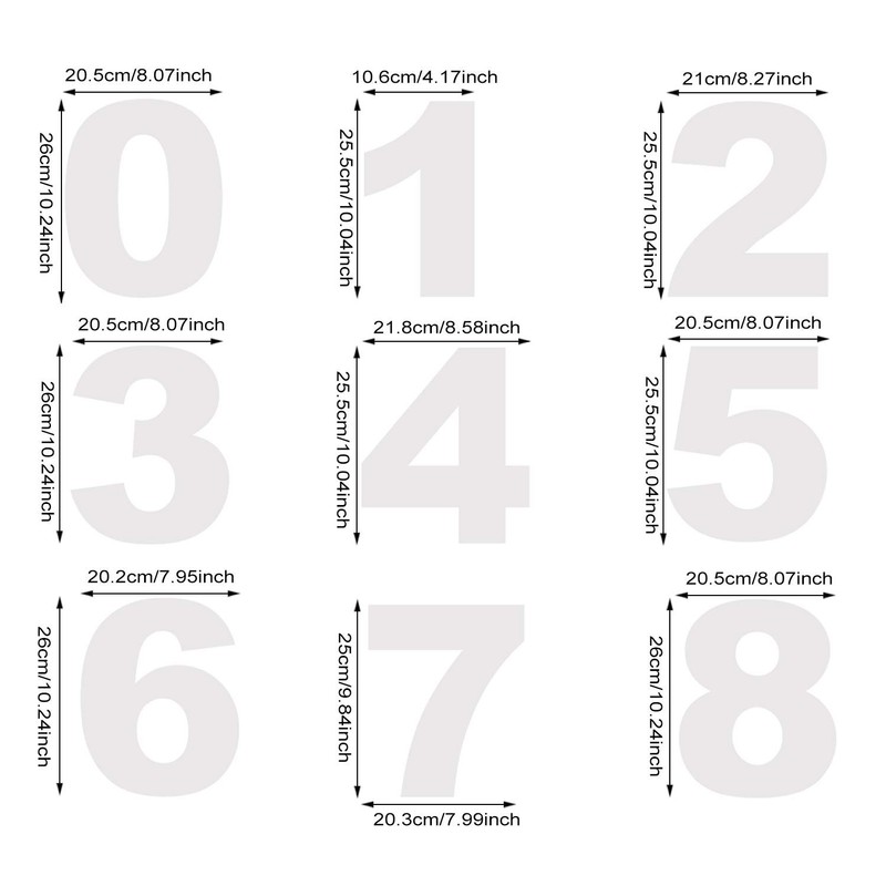 Number Cake Stencils 0-8 Flat Plastic Templates Cutting DIY 10 Inch 9 PCS gallery