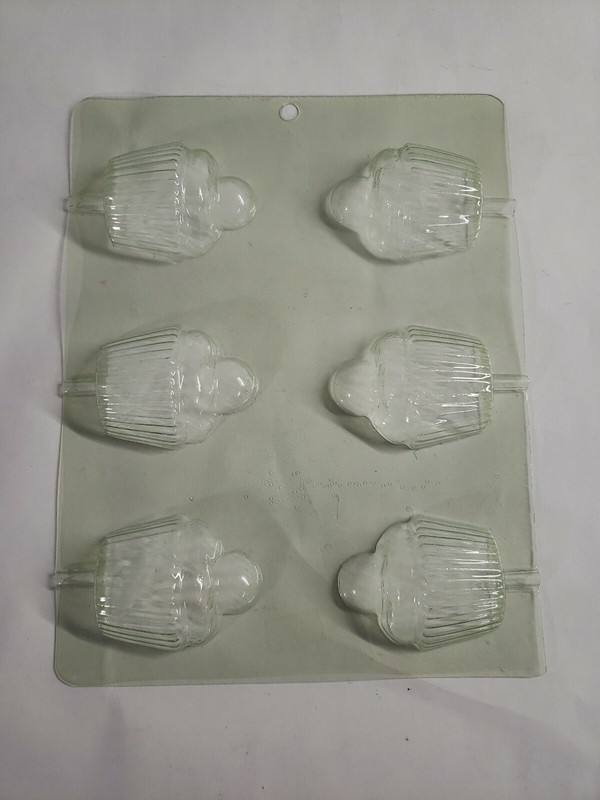 1/2 Cupcake Unbranded (likely Candy Crafters) Mold Sucker Lollipop Vintage READ