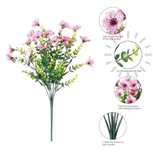 Artificial Flowers for Outdoor Indoor Garden Home Decoration, Faux Flower Pink gallery