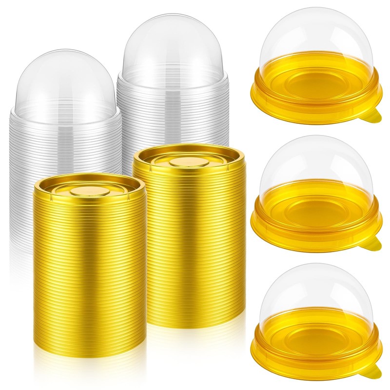 200 Pcs Mini Cupcake Containers Individual Clear Plastic Cupcake Boxes Muffin...