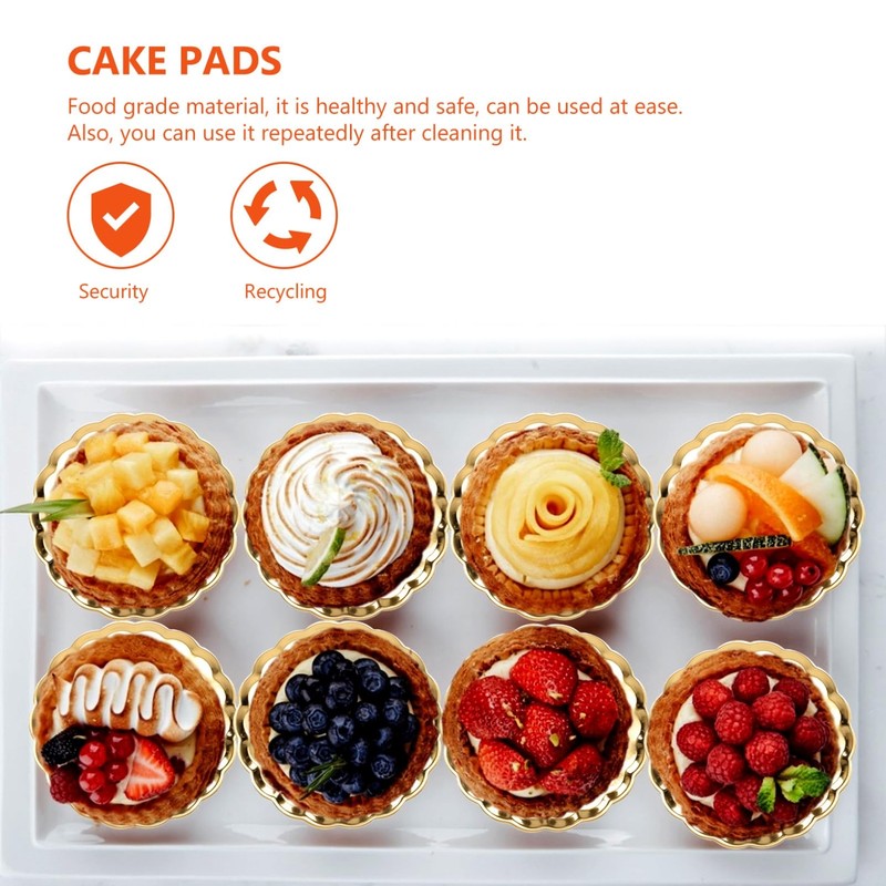 20PCS Mini Cake Boards Mousse Cupcake Base 3 inch Gold Mousse Cake Boards Pla... gallery
