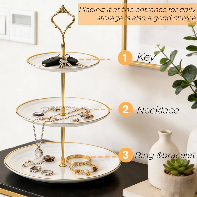 3 Pack Tiered Cupcake Stand, Plastic Cupcake Stand Tower, 3 Tier Round Shape ... gallery