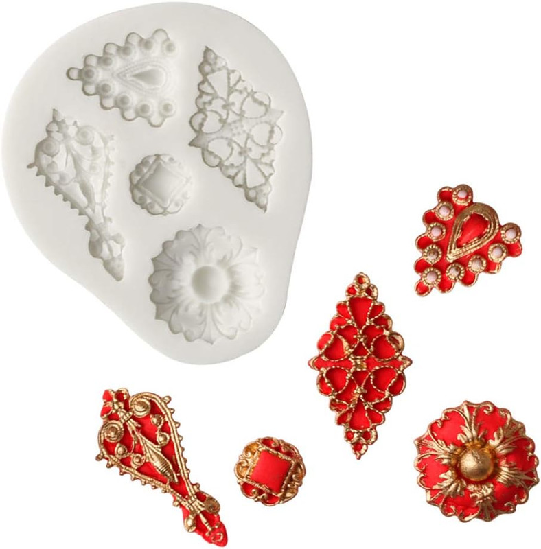 Diamond Baking Molds Mini Jewel Brooch Silicone Fondant Molds Cabochon Cake Deco