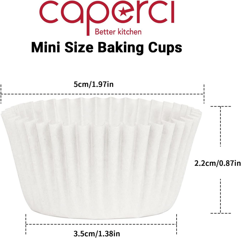500 Count Mini Cupcake Liners White Muffin Liners Greaseproof No Smell Small ... gallery