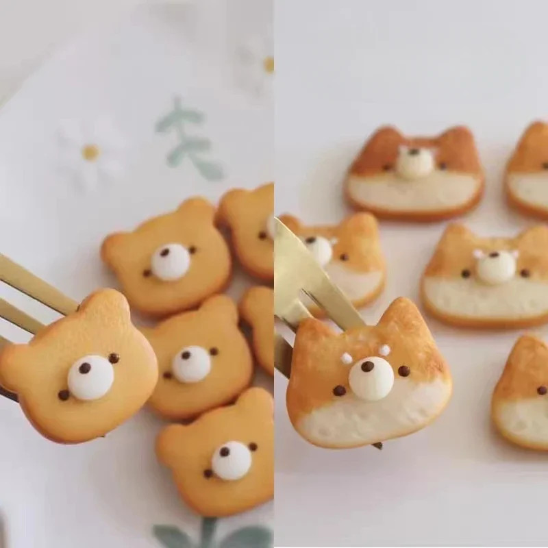 Bear Dog Shaped Cookie Cutters Plastics Small Cat Baking Molds Mini Dog DIY Cake gallery