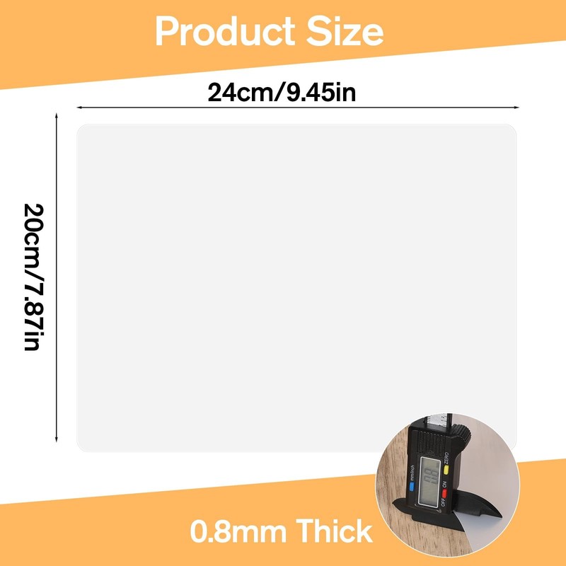 Oruola 2pcs Clear 24 X 20 X 0.07 cm/9.45 X 7.87 X 0.03 in, Transparent White gallery