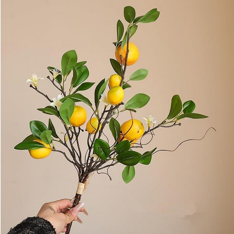 Man Artificial Lemons es Decor,8 Head Faux Lemons Fruit with