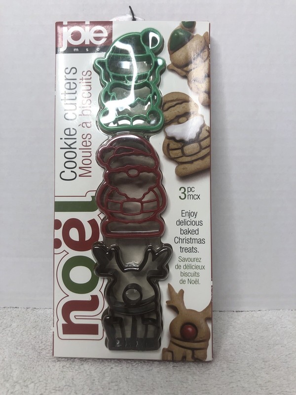 Joie Noel Christmas Cookie Biscuit Cutters Elf Reindeer Santa Clause 3pc mcx gallery