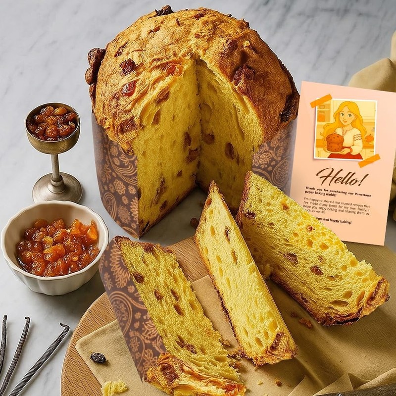 12 PCS 15 oz Round Panettone Easter Bread Kulich Paper Mold 5.1x3.35 Inch gallery