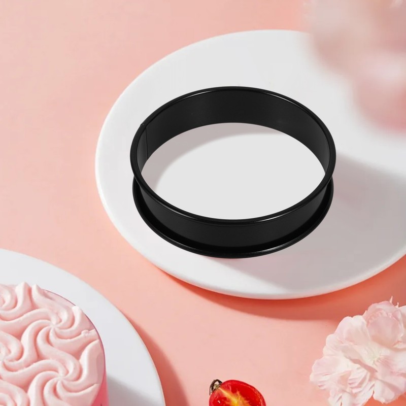 8Pcs Household Stainless Steel Baking Mousse Mold Black Reusable Kitchen Tool gallery
