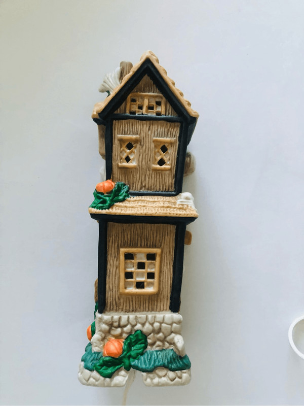 Haunted pencil orange light porcelain house 8”x3” gallery