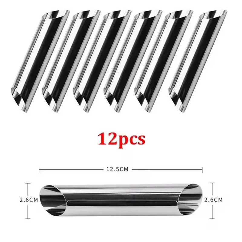 Cannoli Tubes Stainless Steel Cream Horn Molds Non-Stick Cannoli Forms Conical T