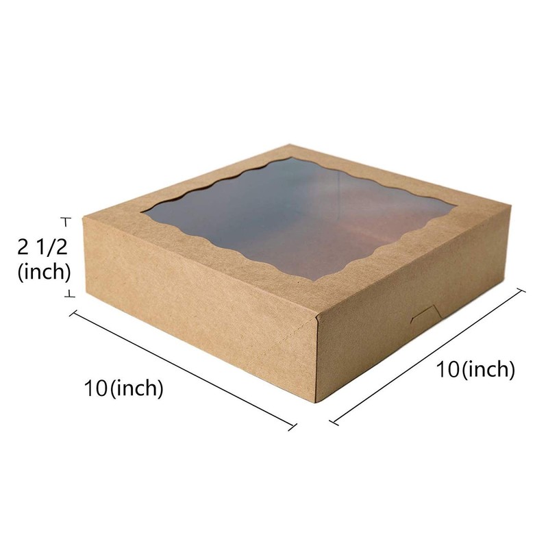 MORE [25pcs] 10inch Brown Natural Kraft Bakery Pie Boxes With PVC Windows,Lar... gallery
