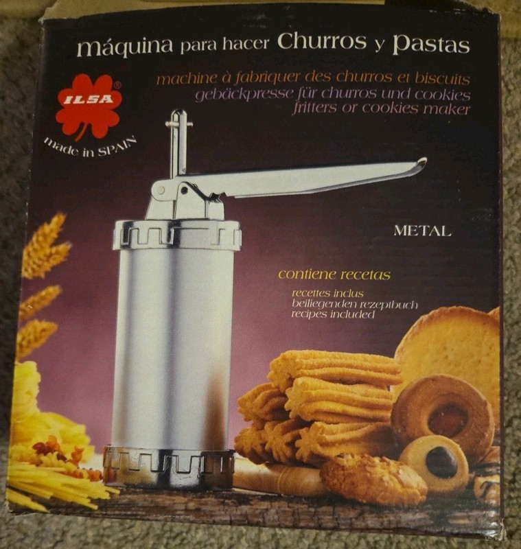 Vintage Metal Cookie Press And Decorater Never Used Boxed And Recipe Book Made