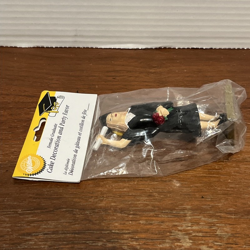 Vintage 2002 - Wilton Female Graduate - graduation cake decoration Blonde NOS gallery