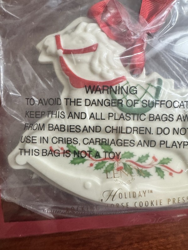Lenox Holiday Rocking Horse Cookie Press Mold Ornament Holly Berry Christmas gallery
